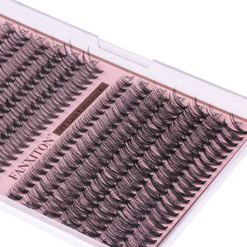 Miniatura 7 de FANXITON Kit de extensiones de pestañas naturales para colocar tú misma, pestañas en racimo individuales D 20D+30D, 280 unidades, kit de extensiones