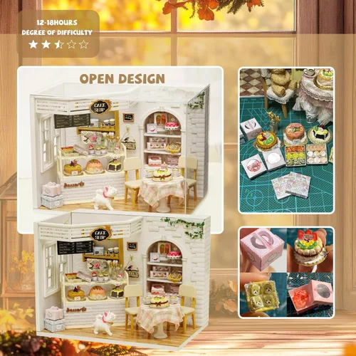Miniatura 6 de Kisoy Romántica y linda casa de muñecas en miniatura, kit de casa de bricolaje, habitación creativa, regalo perfecto para amigos, amantes y Diario