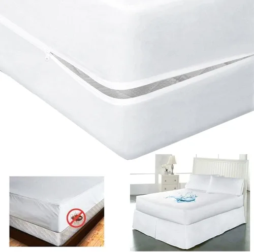 Miniatura 5 de Protector de colchón con cremallera impermeable funda de cama tamaño Queen lavable