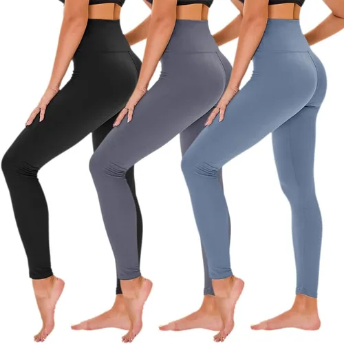 TNNZEET Paquete de 3 leggings negros para mujer, pantalones de yoga de entrenamiento de maternidad suaves de cintura alta