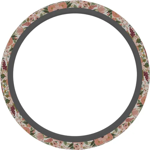 Miniatura 2 de Funda para volante de automóvil con flores burdeos para mujeres y hombres, protector antideslizante para volante, universal de 14 a 15 pulgadas
