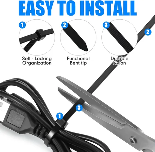Miniatura 4 de 3000 bridas para cables resistentes a granel, bridas de nailon autobloqueantes para plantas, jardinería, agricultura, rejilla, valla de pared