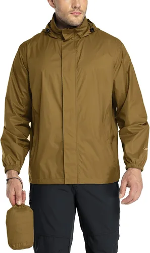 Miniatura 79 de 33,000ft - Chaqueta de lluvia impermeable y plegable para hombre, ligera, con capucha, cortavientos ideal para golf o ciclismo