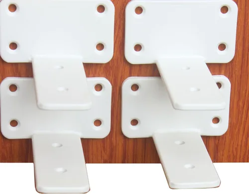 Miniatura 45 de Paquete de 2 - Soportes de estante en L ocultos negros de 4 pulgadas (1/5 pulgada de grosor) Soportes de estante flotante de hierro Soportes