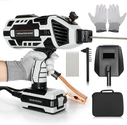 Máquina de soldadura portátil, máquina de soldadura de mano de 110 V con inversor IGBT 6 ajuste de corriente variable 20-120Amp Salida portátil Gris