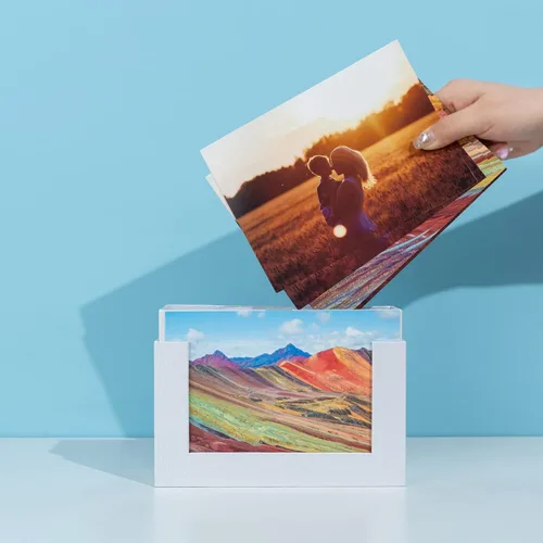 Miniatura 3 de Caja de almacenamiento de 5 x 7, cajas de cartón para fotos de familias pequeñas y parejas, cajas de regalo, color blanco plateado