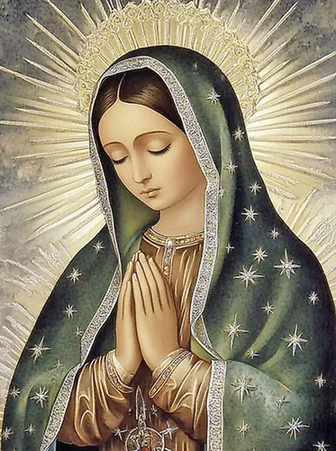 F-CANLAN Kit de pintura de diamante redondo de taladro completo, juego de manualidades con puntos de diamante virgen maría 5D, creencia religiosa,
