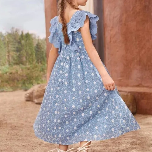 Miniatura 5 de Kids Toddler Baby Girls Spring Summer Print Ruffle Sleeveless Soft Princess Dress Flower Girl Dresses Infant