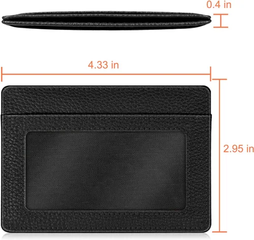 Miniatura 5 de Fintie Billetera delgada y minimalista para bolsillo frontal, con bloqueo RFID, tarjetero y ventana de identificación, para hombre o mujer