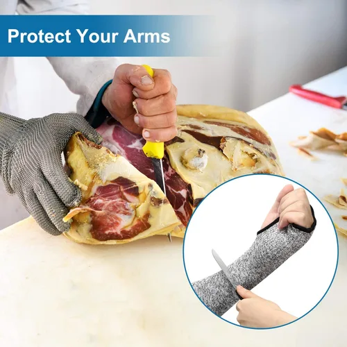 Miniatura 6 de Geyoga 2 pares de mangas de protección de brazo de nivel 5, resistentes a los cortes, protectores de antebrazo para piel fina y moretones