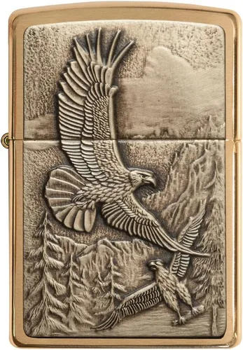 Miniatura 4 de Zippo Encendedor de bolsillo Eagles Dare - Encendedores recargables con tapa abatible a prueba de viento - Encendedores de bolsillo con diseño Latón
