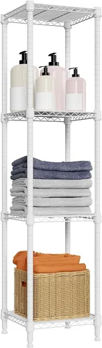 Miniatura 26 de M MZG Estante de alambre de acero resistente ajustable de 1000 libras, con 4 estantes, unidad de almacenamiento ajustable con rueda para cocina