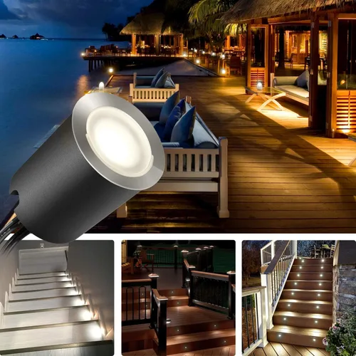 Miniatura 4 de Kits de luces LED empotrables para cubierta con carcasa protectora negra φ32mm, SMY en tierra iluminación de paisaje al aire libre IP67 impermeable