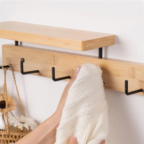 Miniatura 3 de Ganchos para colgar abrigos de pared, ganchos de entrada para abrigos, ganchos de madera, organizador de ropa, perchero para dormitorio, armarios