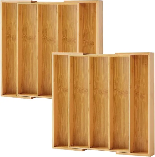 Miniatura 10 de Organizador de Cajón de Cocina Purawood - Organizador de Utensilios Extensible para Cocina, Bandeja de Cuchillos y Organizador de Cubiertos, 3-5