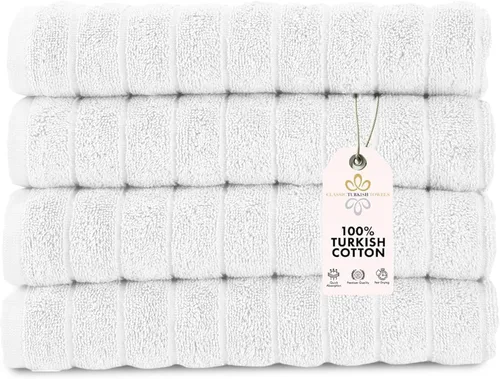 Miniatura 47 de Classic Turkish Towels - Juego de toallas de baño de algodón extragrande de alta calidad, gruesas y absorbentes, toallas de baño de lujo acanaladas