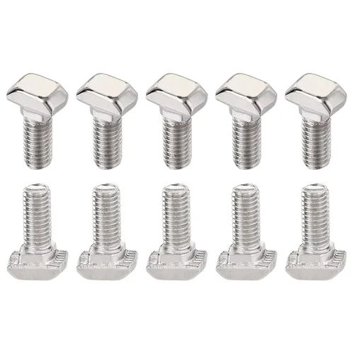 Miniatura 12 de DTGN Tornillo deslizante M5x12mm (DXL) con ranura en T – 8 unidades – Bueno para la industria de la construcción – Tornillos en forma de T de acero
