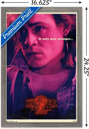 Miniatura 3 de Trends International Netflix Stranger Things: Season 2 - Póster de Billy Wall, 14.725 x 22.375 pulgadas, versión enmarcada de madera de granero