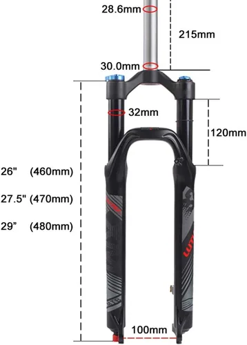 Miniatura 3 de BUCKLOS Horquilla manual de suspensión de aire MTB QR de 29 pulgadas y tuerca de estrella de tapa superior
