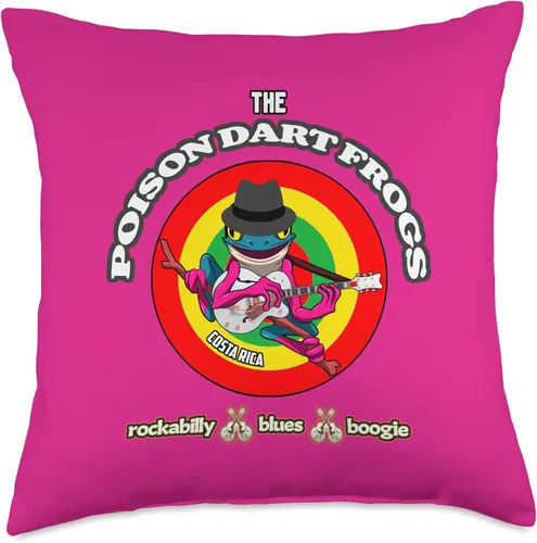 Miniatura 4 de Poison Dart Frogs Cartoon Retro Rockabilly Fifties Hotrod Throw Pillow