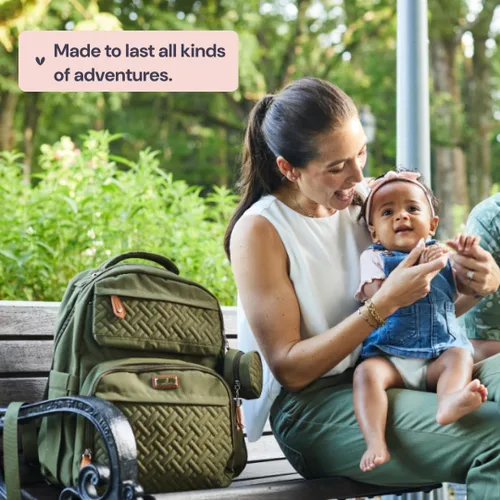 Miniatura 9 de BabbleRoo Mochila para pañales – Bolsa de pañales grande de viaje para bebé con cambiador, bolsas de bebé impermeables para mamá y papá, bolsas Rosa