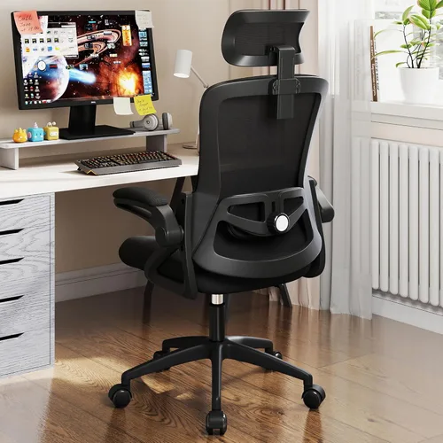 Miniatura 9 de Fizzin Silla de oficina, silla de oficina ergonómica con malla de respaldo alto y soporte lumbar ajustable, sillas de escritorio de oficina de malla