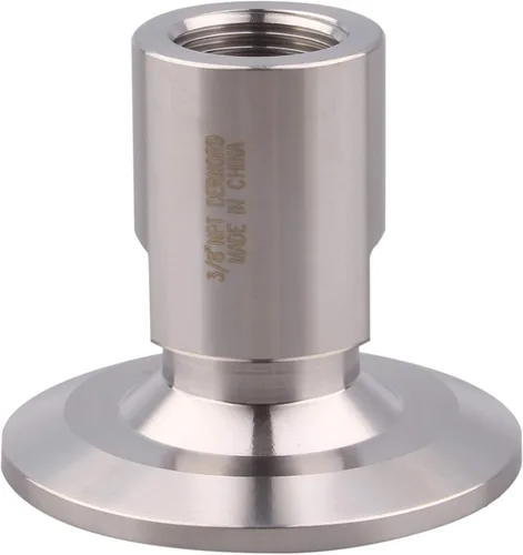 Miniatura 18 de Dernord Adaptador de abrazadera triple de 2" a virola de rosca FNPT de 1 pulgada para tubería sanitaria