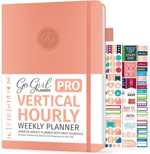 Miniatura 10 de GoGirl Planner PRO Schedule - Agenda sin fecha con ranuras horarias, organizador mensual, semanal y diario, libro de citas para gestión del tiempo