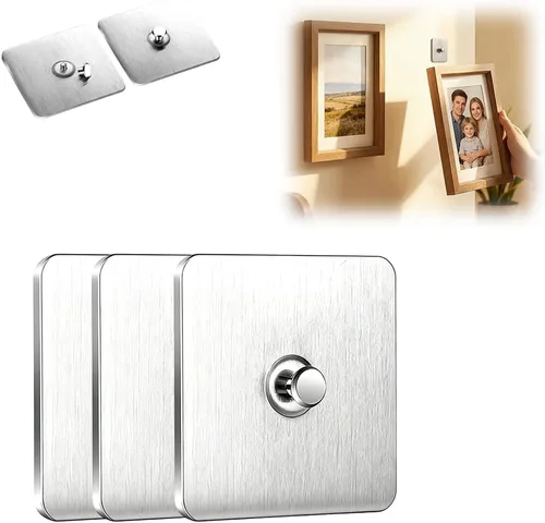 Miniatura 7 de Ganchos adhesivos sin taladros, colgadores de fotos mejorados sin clavos, ganchos adhesivos de montaje en pared para colgar, ganchos de pared sin