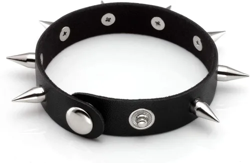 Miniatura 5 de Eigso Pulseras de cuero punk con tachuelas para hombres y mujeres, estilo clásico retro de los años 80, remaches, pulseras para hombre y mujer