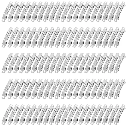 Miniatura 12 de AUEAR, Pinzas de pelo rectangulares de hierro francés para lazos de bricolaje (50 unidades, 3 pulgadas, 3.150 in)