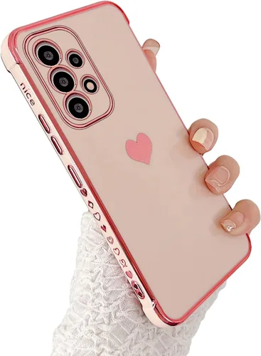 Miniatura 69 de phylla Funda de teléfono compatible con Samsung Galaxy A12 de 6.5 pulgadas, lindo corazón chapado en oro, elegante funda de lujo para mujer