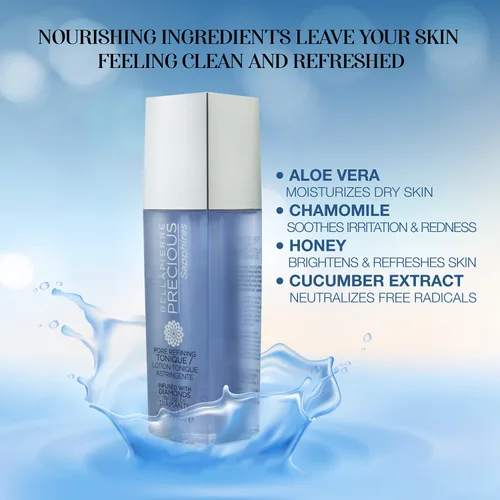 Miniatura 2 de Bellapierre Precious Sapphires - Tonique de refinación de poros con infusión de diamante, tóner natural que elimina suavemente el maquillaje