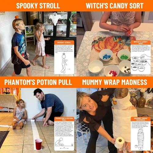 Miniatura 5 de Funwares Edición Espeluznante de Halloween, 100 Minutos de Juegos Divertidos - Minute to Win It Fiesta Familiar y de Viaje para Niños y Adultos