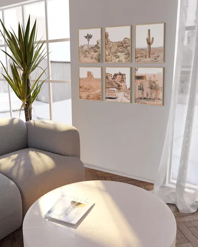 Miniatura 5 de HAUS AND HUES Arte de pared de suculentas del desierto, juego de 6 impresiones de cactus botánicos, decoración artística de cactus y naturaleza