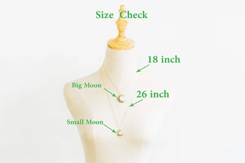Miniatura 6 de OnDaisy Dije con circonia cúbica, diseño Gypsy Planet de luna creciente, cadena con dije de luna con circonia cúbica negra