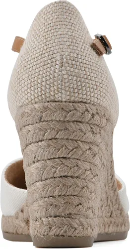 Miniatura 5 de WHITE MOUNTAIN Sandalia de cuña con correa de tobillo para mujer, Blanco