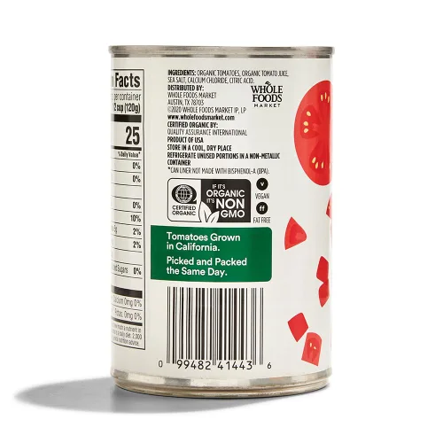 Miniatura 2 de 365 By Whole Foods Market, Tomates orgánicos en cubitos, 14.5 onzas