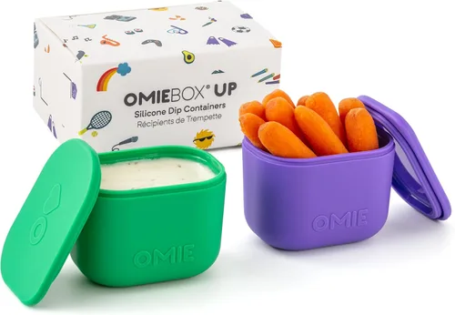 Miniatura 12 de Omie Caja (paquete de 2) recipientes para salsas a prueba de fugas, recipiente para aderezo de ensalada, recipiente de condimentos con tapas