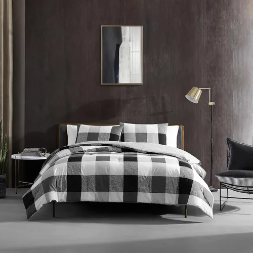 Miniatura 13 de Kenneth Cole New York - Juego de funda de edredón tamaño King, ropa de cama reversible de algodón con fundas a juego, decoración moderna del hogar