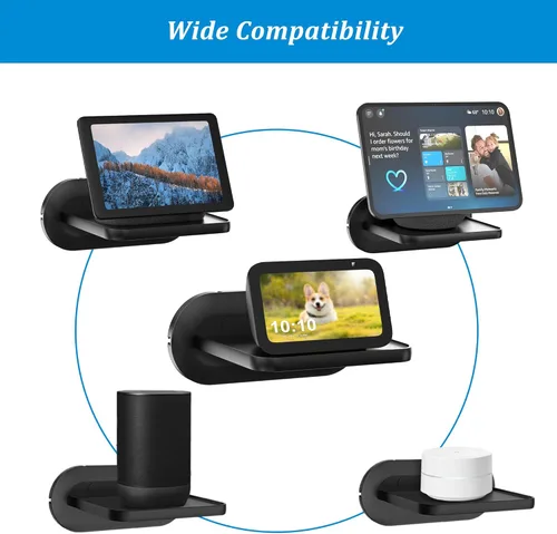 Miniatura 2 de PlusAcc Soporte de pared para Echo Show 5 - Soporte de gestión de cables para Echo Show 5 (3ª, 2ª y 1ª generación) y otros altavoces de menos de 15