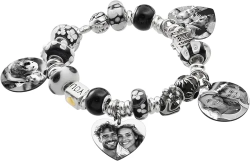 Miniatura 2 de Queenberry Foto personalizada y mensaje grabado colgante personalizado colgante colgante encanto cuentas para pulseras europeas