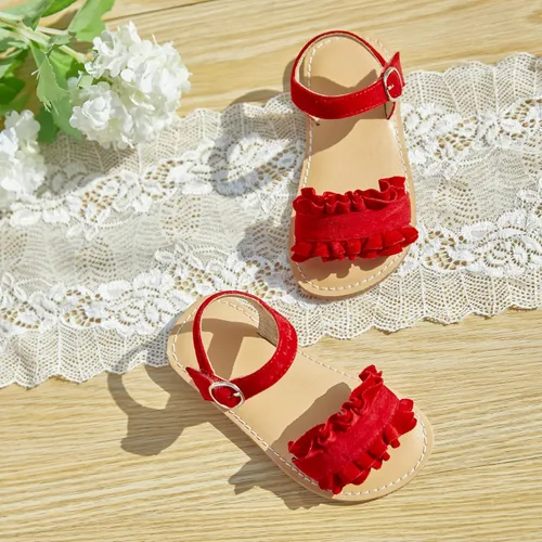 Miniatura 3 de Otter MOMO Girls Sandals Open Toe Princess Flat Sandals with Ruffle Summer Sandals