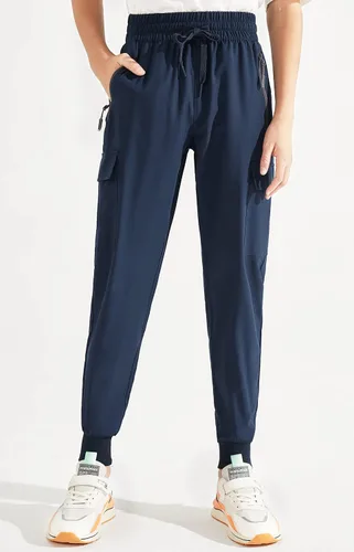 Miniatura 6 de Libin Pantalones deportivos tipo cargo para niños y jóvenes, de secado rápido, para senderismo, activos, ligeros, cónicos, para deportes al aire