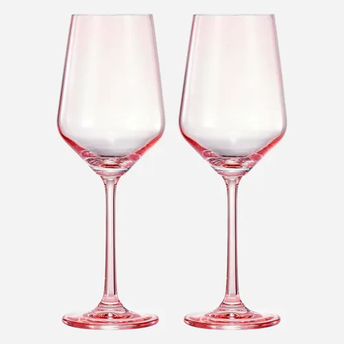 Miniatura 10 de Khen Copas de vino de cristal de colores, juego de 2, vasos de tallo grande de 12 onzas, ideales para todas las ocasiones y celebraciones Arándano