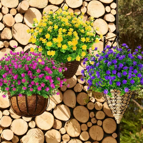 Miniatura 6 de 16 paquetes de flores artificiales para exteriores, resistentes a los rayos UV, plantas de boj falsas, vegetación sintética para interiores