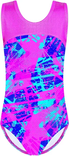 Miniatura 2 de TFJH E Leotardos de gimnasia para niñas, ropa de ballet para práctica, espalda cruzada, de una pieza, 3-12 años