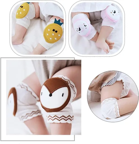 Miniatura 3 de Protectores de rodilla para gatear, unisex para bebés, antideslizantes, rodilleras para niños pequeños, cubierta protectora de seguridad Amarillo