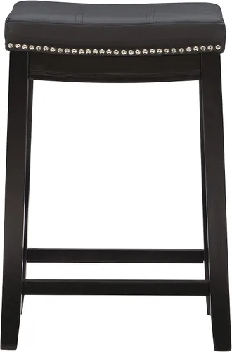 Miniatura 7 de Linon Claridge Taburete de mostrador, negro, 26 x 18 x 12.75 pulgadas