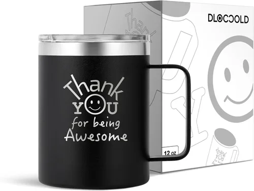 Miniatura 28 de DLOCCOLD Regalos de agradecimiento para mujeres, taza de café con texto en inglés "Thank You for Being Awome", agradecimiento a los empleados